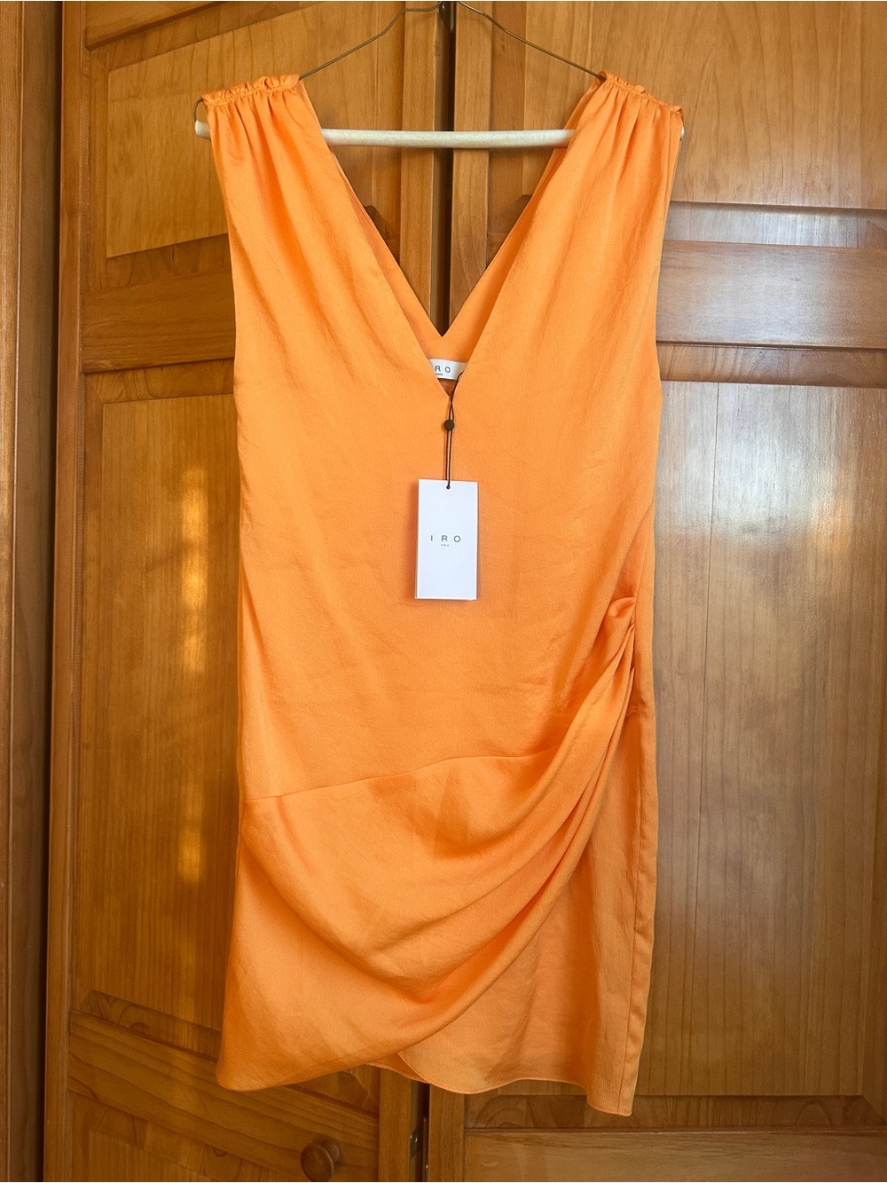 IRO  Paris Orange One-Shoulder Draped Dress NWT 0/2